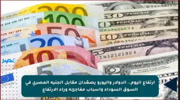 ارتفاع اليوم.. الدولار واليورو يصعّدان مقابل الجنيه المصري في السوق السوداء وأسباب مفاجئة وراء الارتفاع